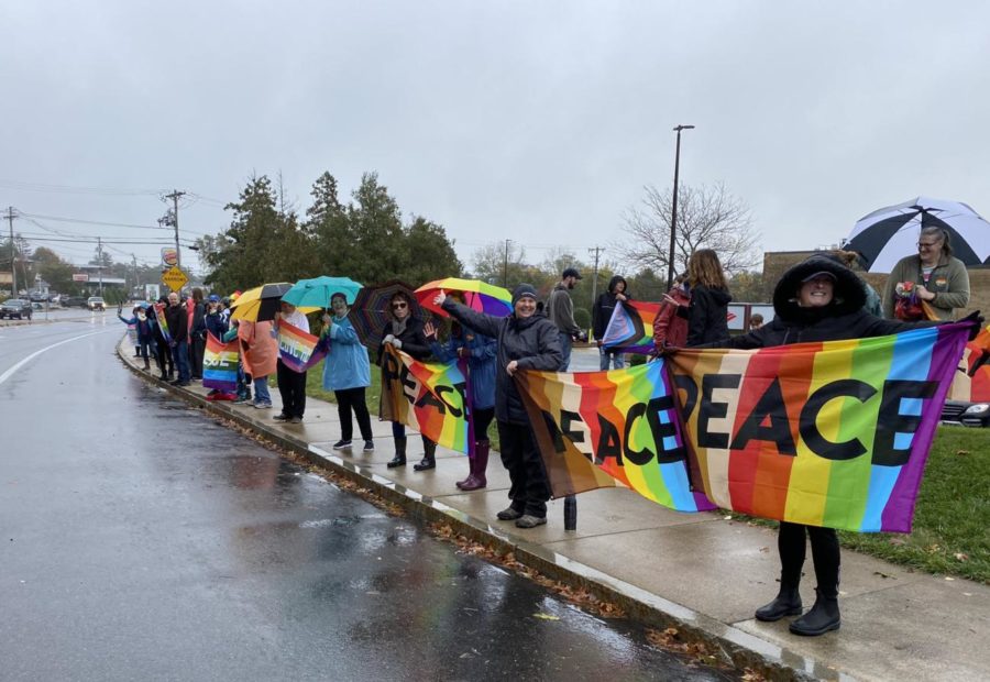 Franklin residents rally to show support for the LGBTQ community.