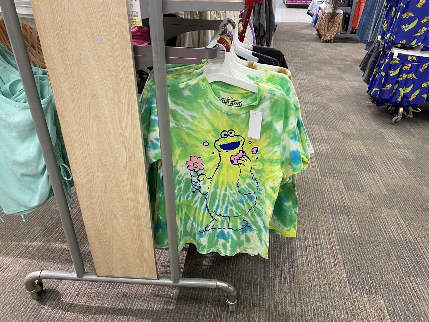 Im sorry, but not a single person asked for a hideous  tie-dye shirt with Cookie Monster slapped on it to be made.