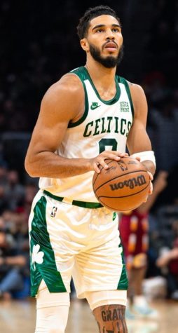 Boston Celtics Forward Jayson Tatum prepares to take a free throw shot